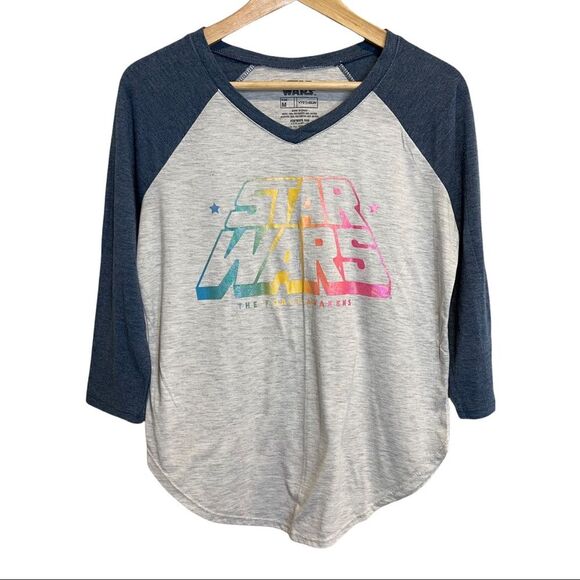 Star Wars The Force Awakens 3/4 Sleeve Top Baseball Shirt Size Medium. - Picture 1 of 5